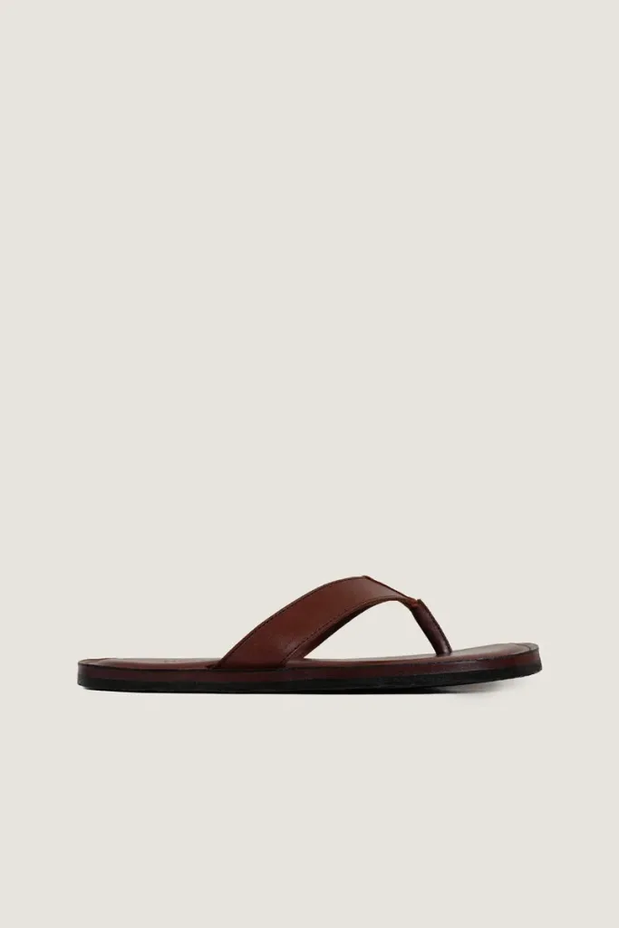 Brewer Leather Flip Flops – Tan – view 3