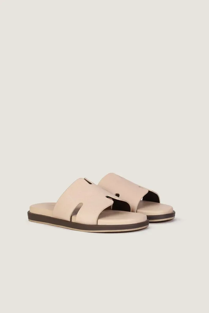 Conduit Leather Slides – Beige – view 3