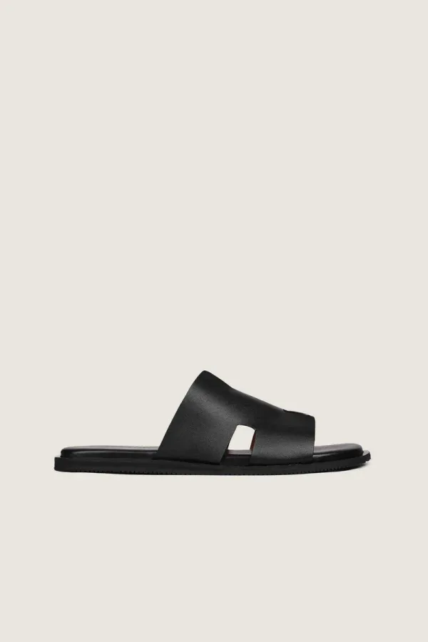 Conduit Leather Slides – Black – view 3