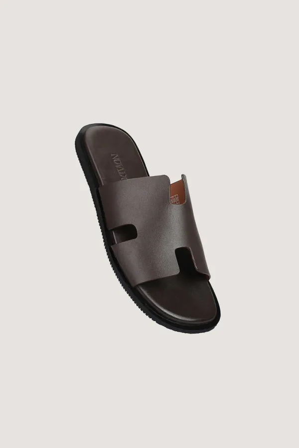 Conduit Leather Slides – Brown – view 2