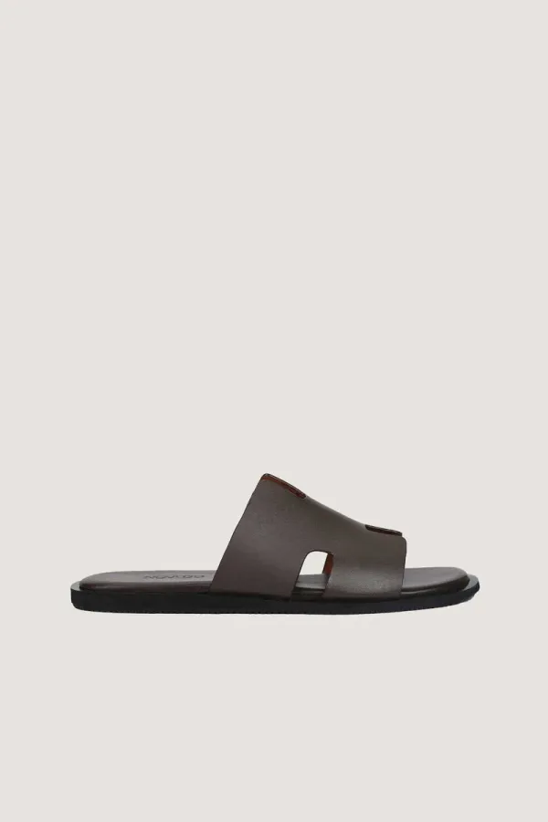 Conduit Leather Slides – Brown – view 3