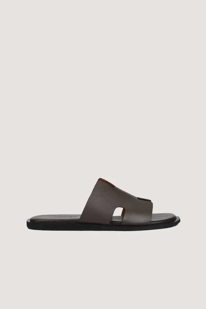 Conduit Leather Slides – Brown – view 3