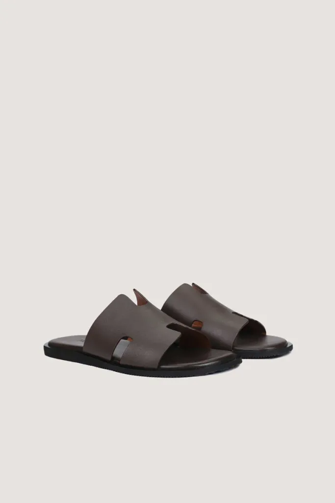 Conduit Leather Slides – Brown – view 4