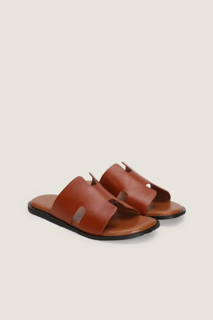 Conduit Leather Slides – Cognac – view 4