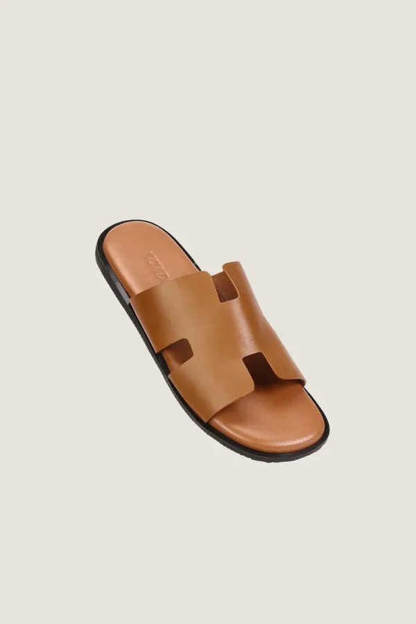 Conduit Leather Slides – Tan – view 2