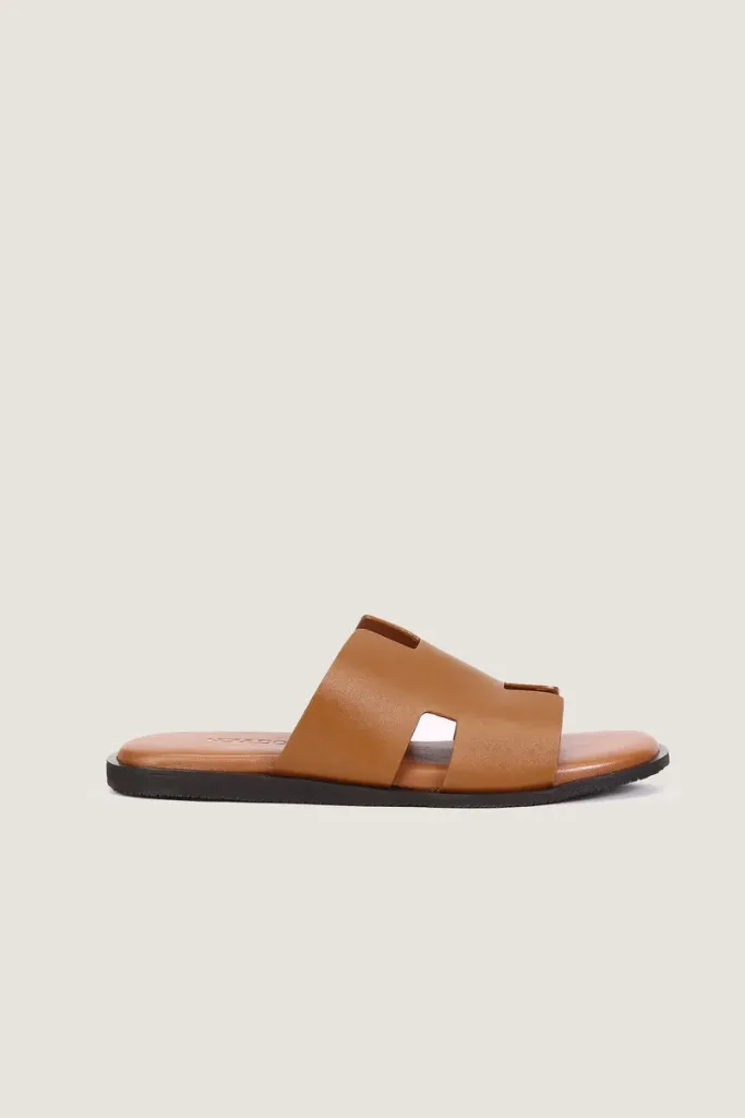 Conduit Leather Slides Tan, view 3