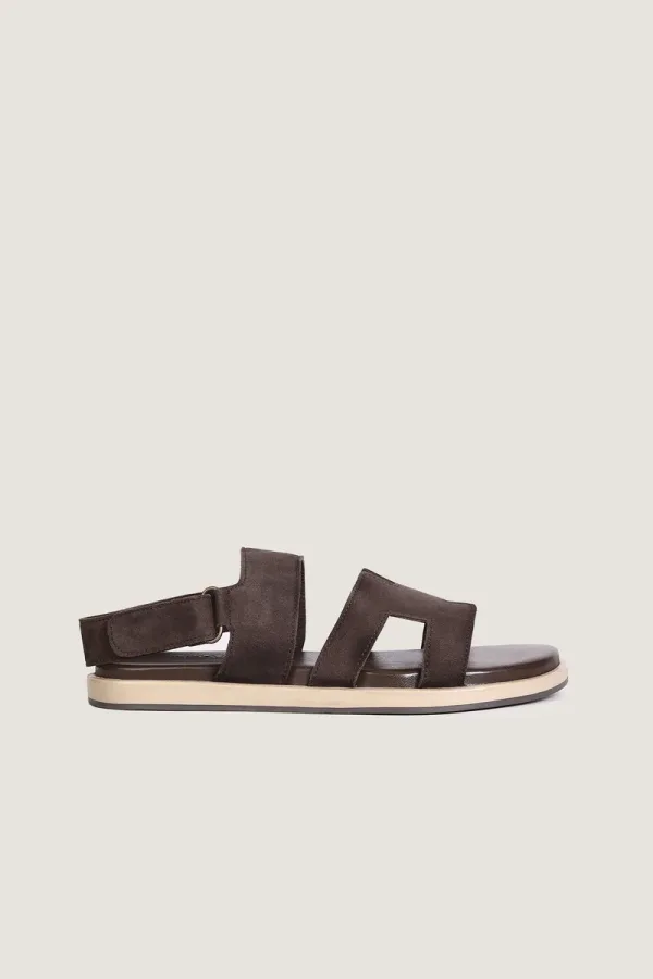 Cork Suede Sandals – Chocolate Brown – view 3