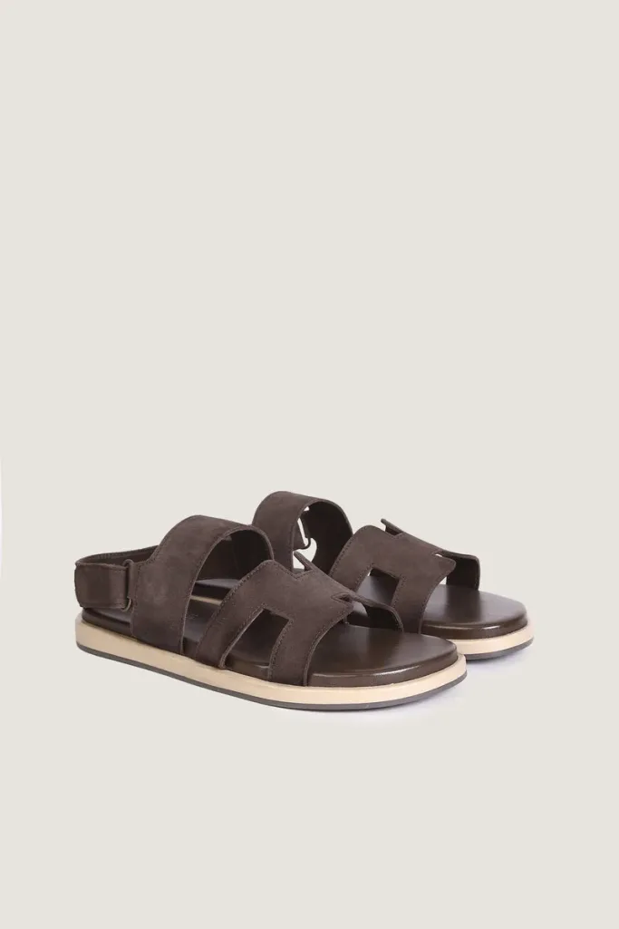 Cork Suede Sandals – Chocolate Brown – view 4