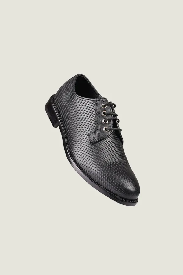 Curzon Micro-Punch Derby Shoes – Black – view 1