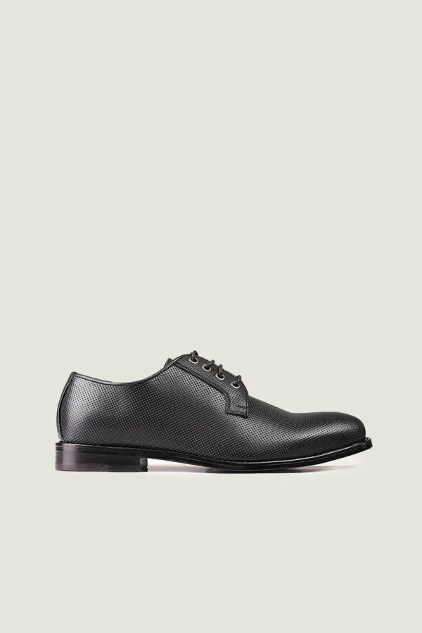 Curzon Micro-Punch Derby Shoes – Black – view 2