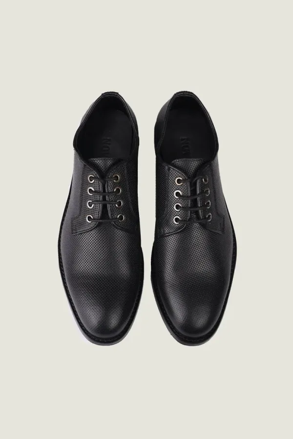 Curzon Micro-Punch Derby Shoes – Black – view 4