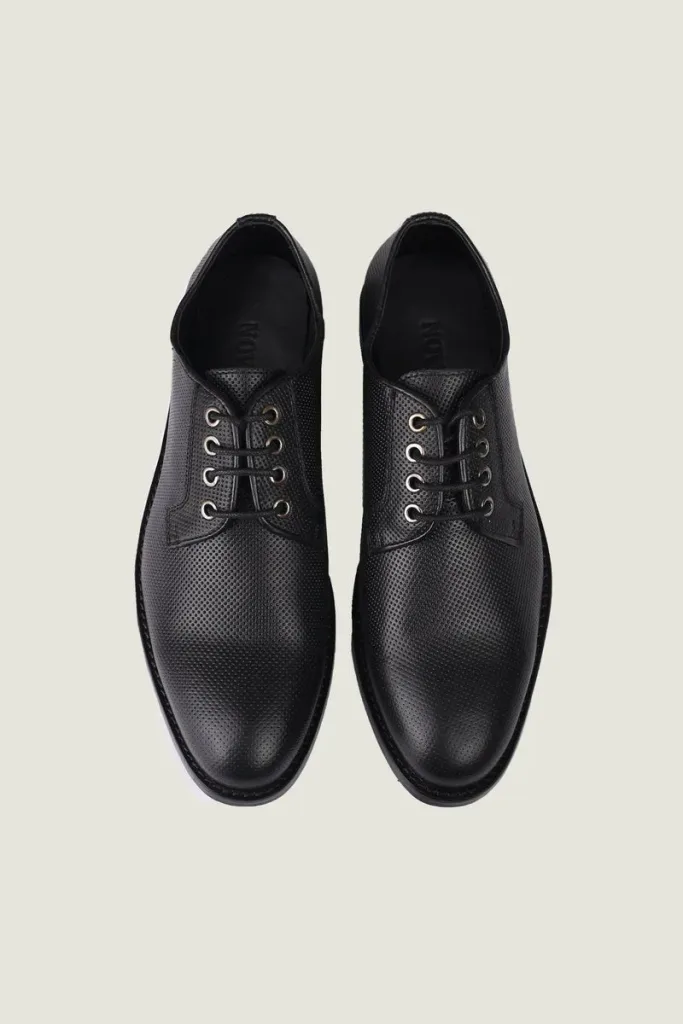 Curzon Micro-Punch Derby Shoes – Black – view 4