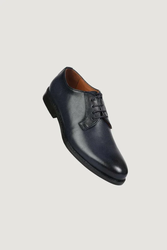 Curzon Micro-Punch Derby Shoes – Navy – view 2