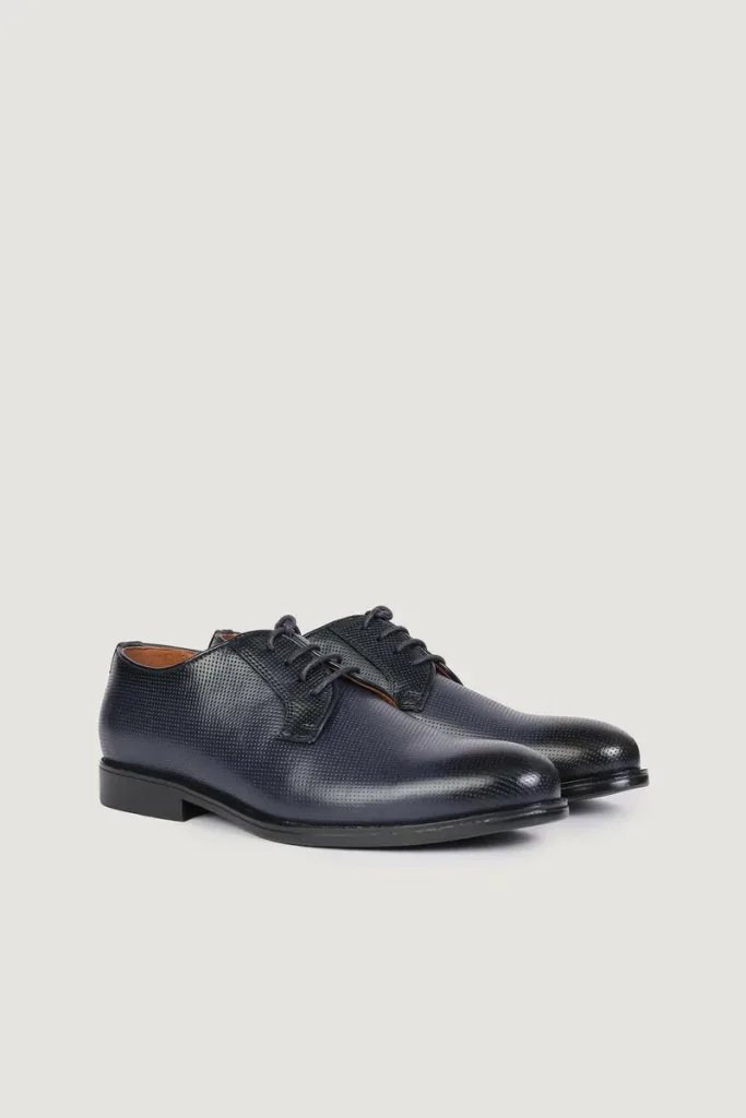Curzon Micro-Punch Derby Shoes – Navy – view 4