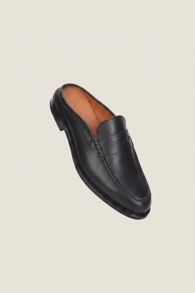 Fleet Backless Leather Loafers – Black – view 1
