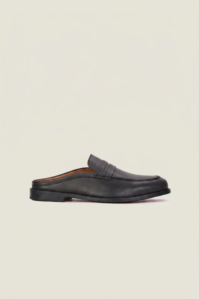 Fleet Backless Leather Loafers – Black – view 2