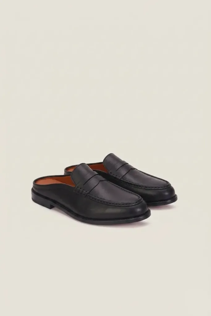 Fleet Backless Leather Loafers – Black – view 3