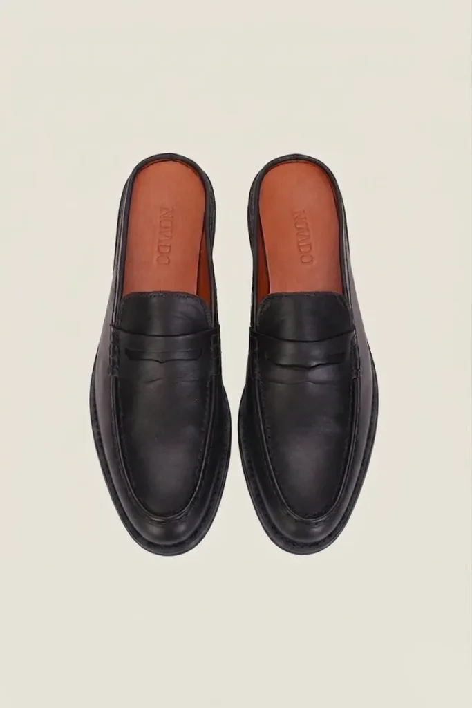 Fleet Backless Leather Loafers – Black – view 4