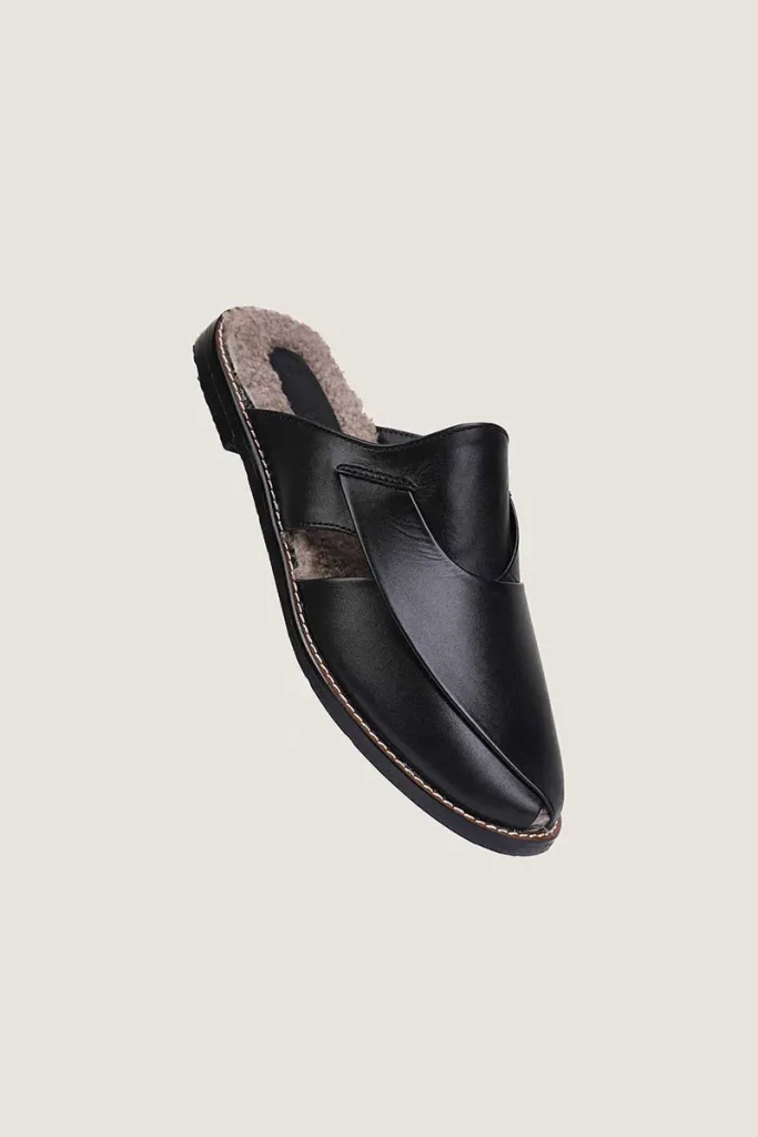 Frith Plush-Lined Leather Mules – Black – view 2