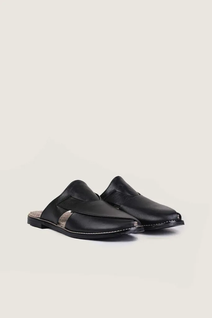 Frith Plush-Lined Leather Mules – Black – view 4