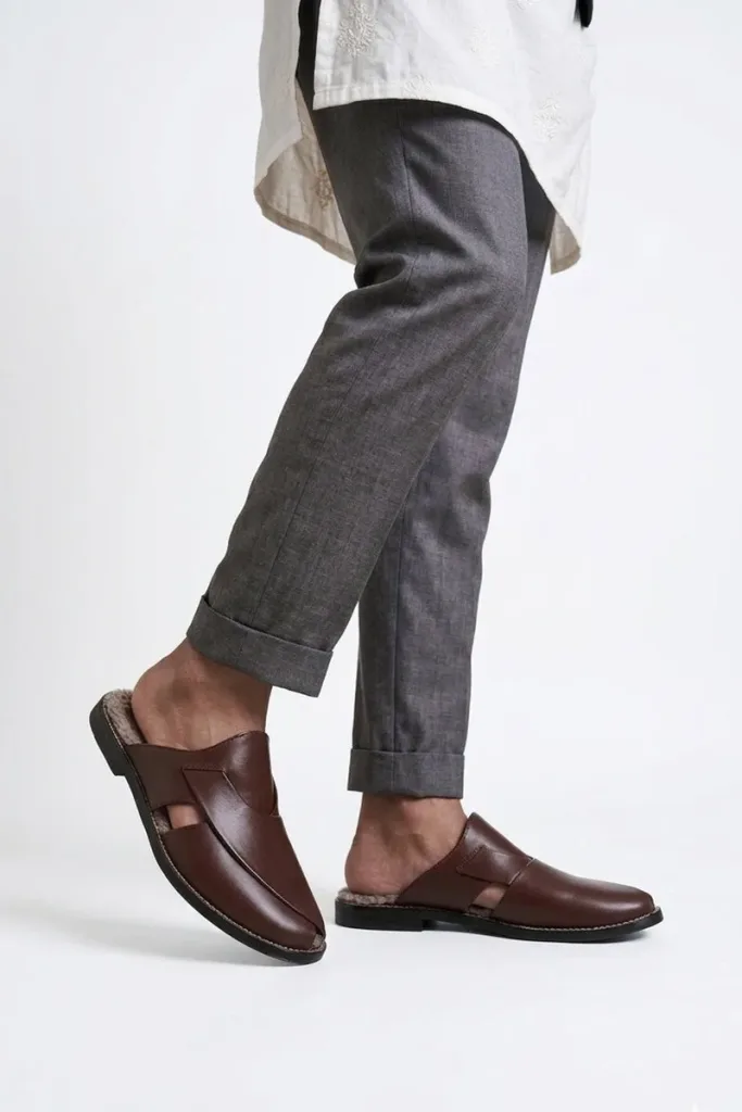 Frith Plush-Lined Leather Mules – Chocolate Brown – view 1