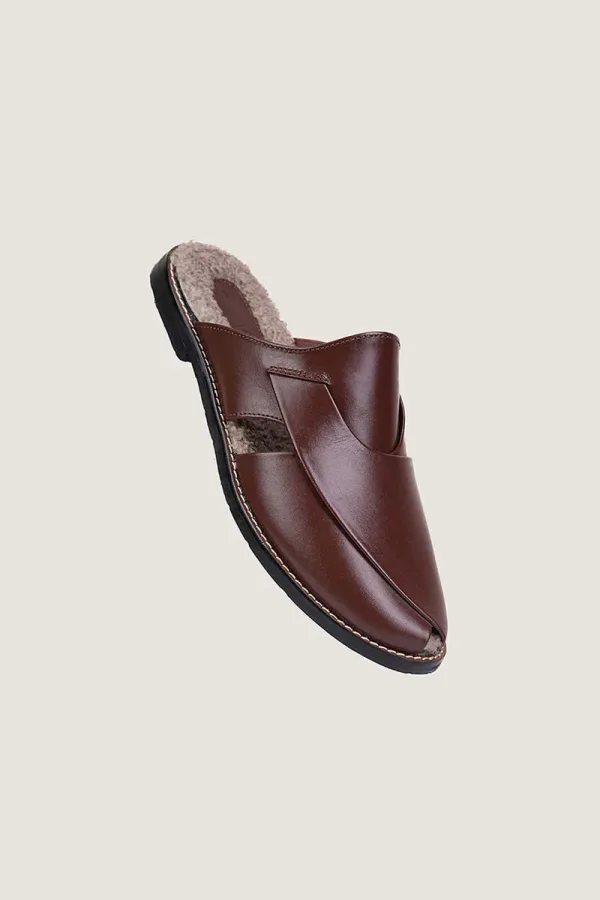 Frith Plush-Lined Leather Mules – Chocolate Brown – view 2