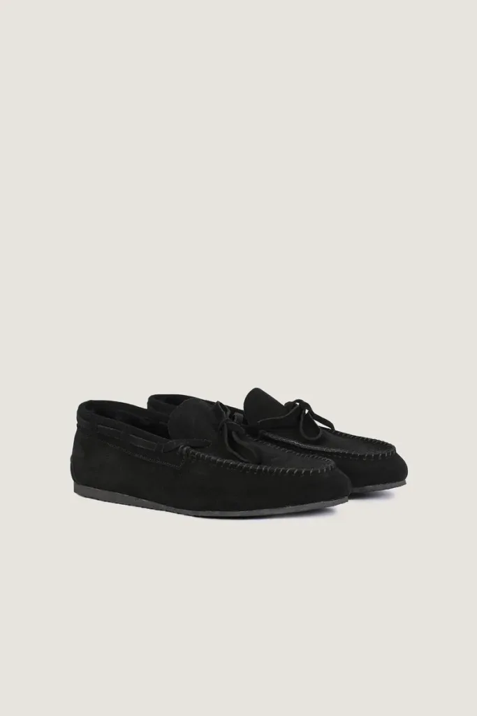 Gower Plush-Lined Suede Loafers – Black – view 3