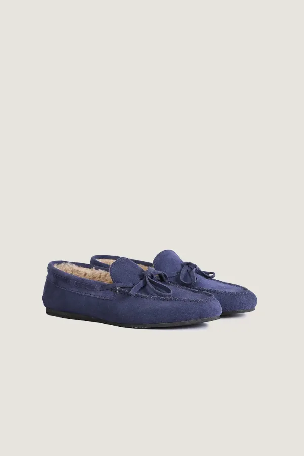 Gower Plush-Lined Suede Loafers – Blue – view 3
