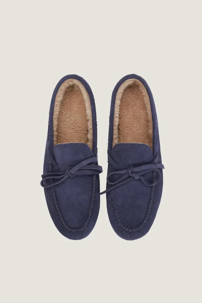 Gower Plush-Lined Suede Loafers – Blue – view 4