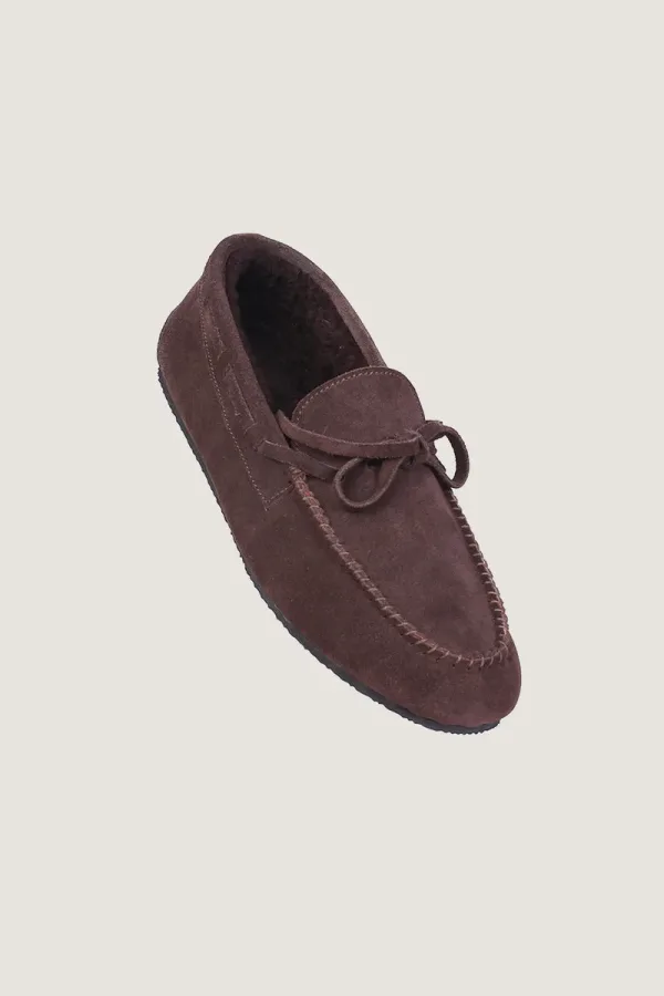Gower Plush-Lined Suede Loafers – Brown – view 1
