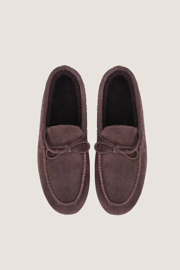 Gower Plush-Lined Suede Loafers – Brown – view 4