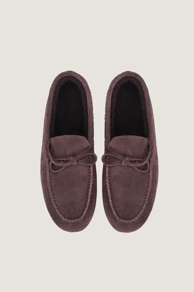 Gower Plush-Lined Suede Loafers – Brown – view 4