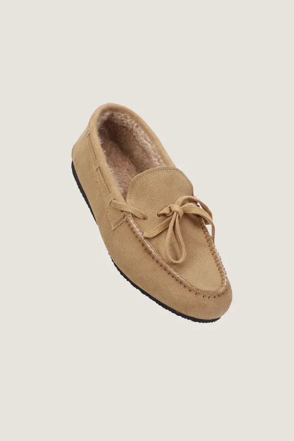 Gower Plush-Lined Suede Loafers – Camel – view 1