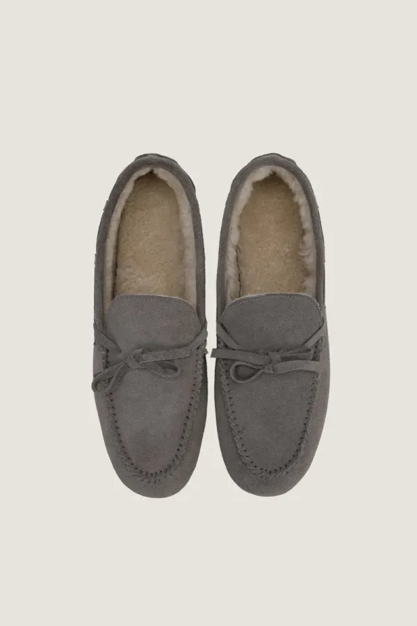 Gower Plush-Lined Suede Loafers – Grey – view 4