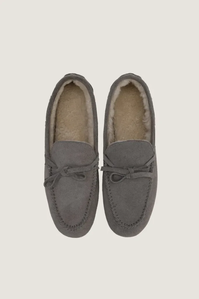Gower Plush-Lined Suede Loafers – Grey – view 4