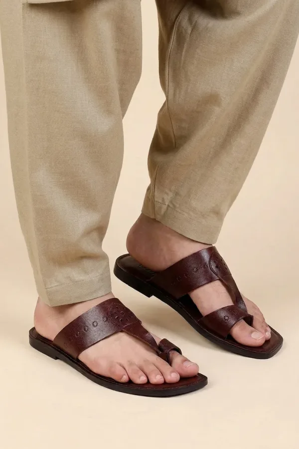 Grosvenor Kolhapuri Sandals – Dark Brown – view 1