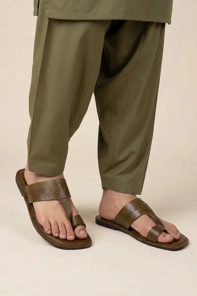 Grosvenor Kolhapuri Sandals – Olive – view 1