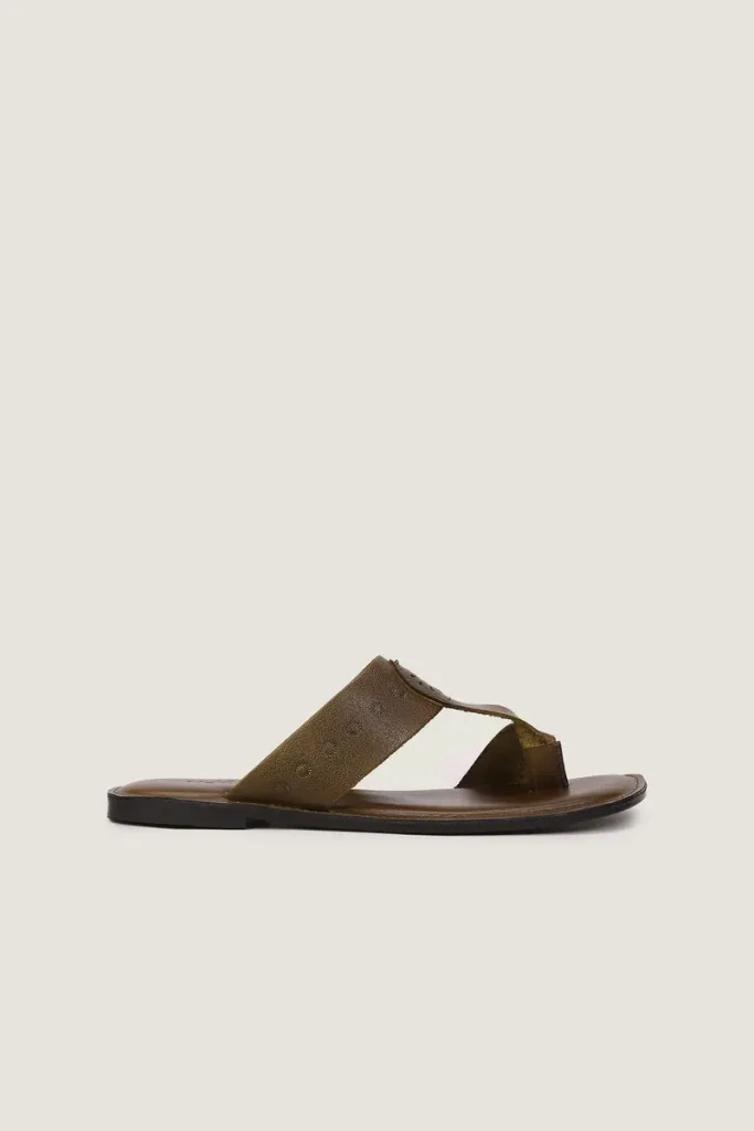 Grosvenor Kolhapuri Sandals – Olive – view 3