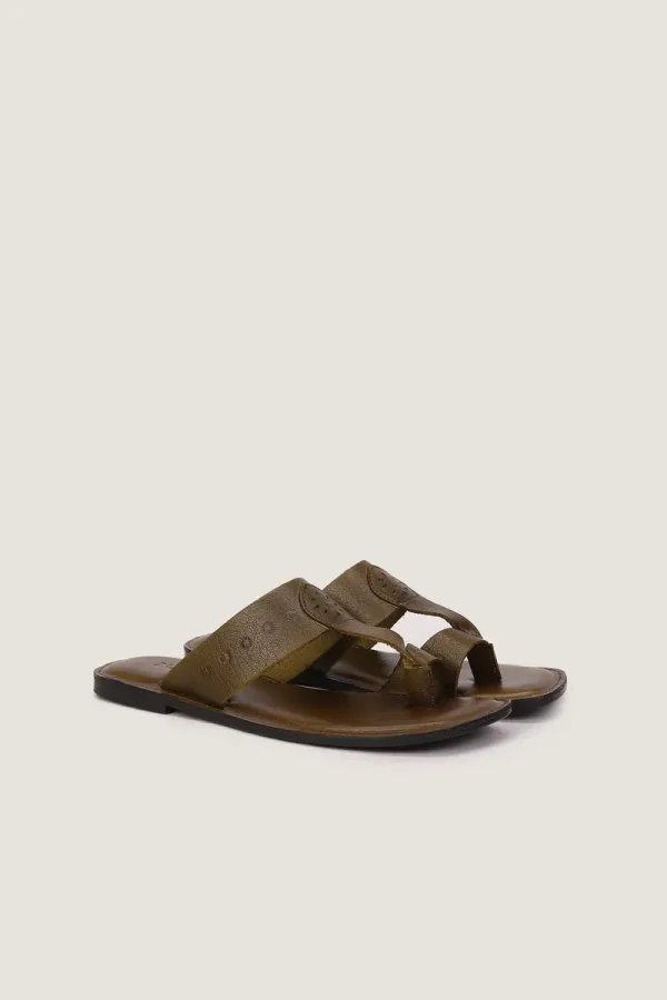 Grosvenor Kolhapuri Sandals – Olive – view 4
