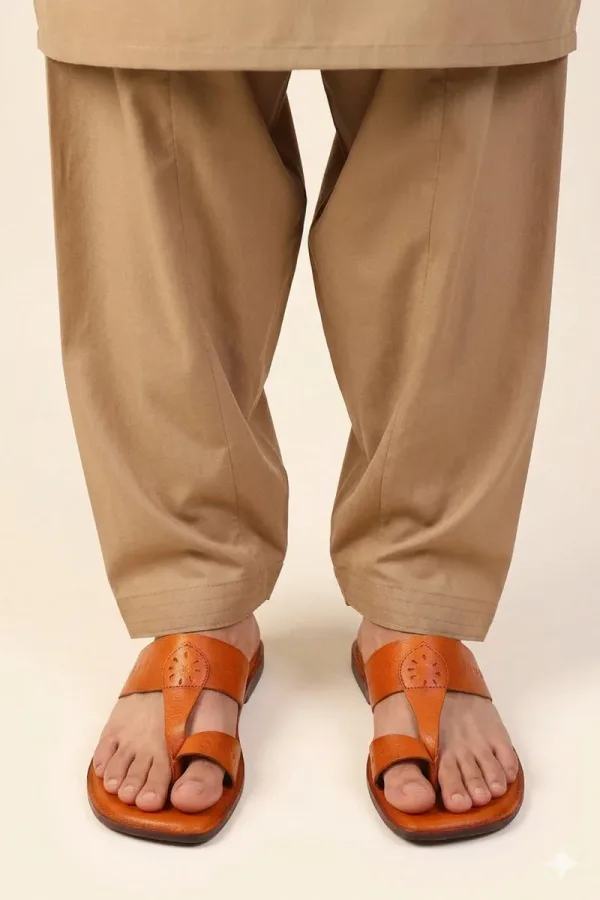 Grosvenor Kolhapuri Sandals – Tan – view 1