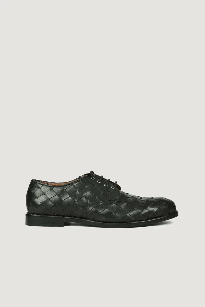 Harley Woven-Leather Derby Shoes – Black – view 2