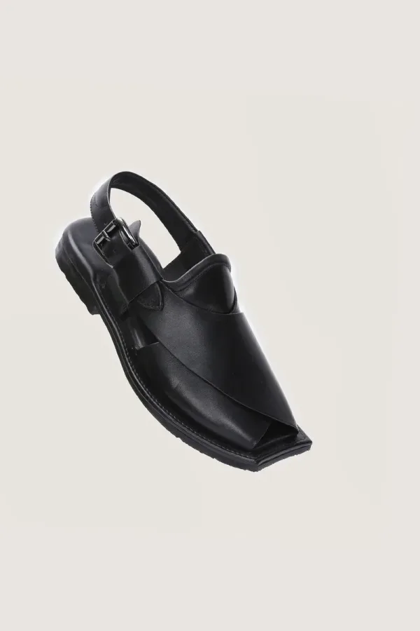 Manchester Peshawari Chappals – Black – view 1