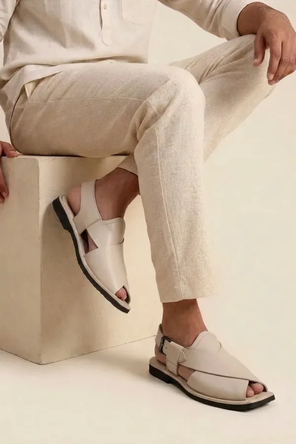 Manchester Peshawari Chappals – Off White – view 2