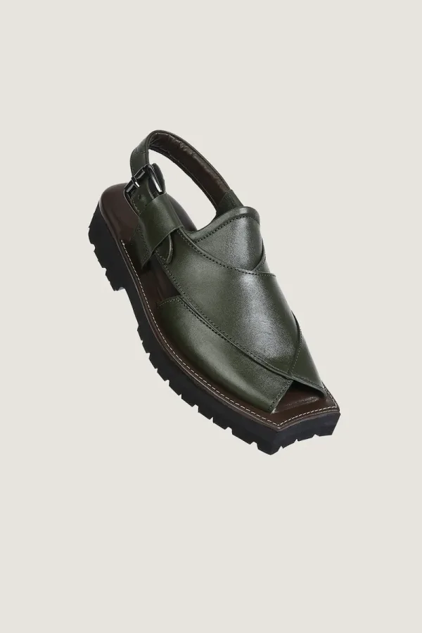 Marshall Peshawari Chappals – Olive – view 1