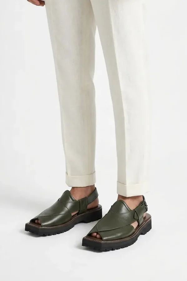 Marshall Peshawari Chappals – Olive – view 2