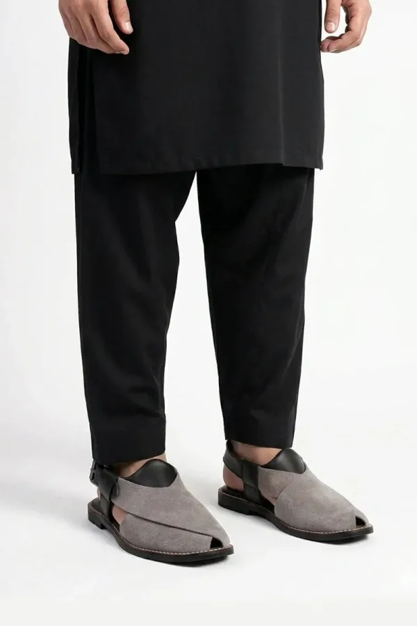 Montagu Peshawari Chappals – Black and Grey – view 2