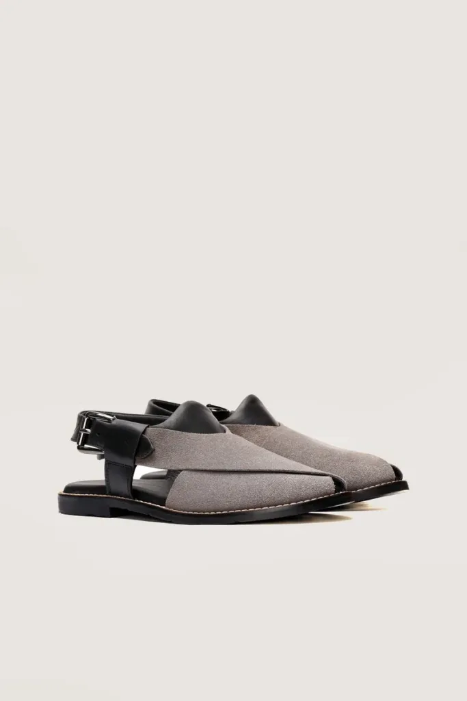 Montagu Peshawari Chappals – Black and Grey – view 4