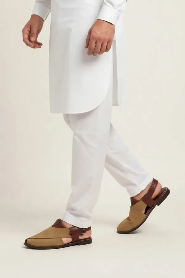 Montagu Peshawari Chappals – Camel and Brown – view 2