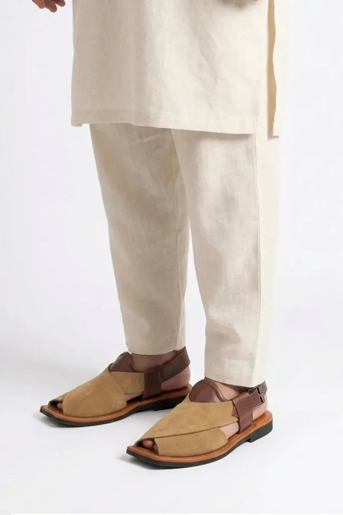Montagu Peshawari Chappals – Camel and Brown – view 2