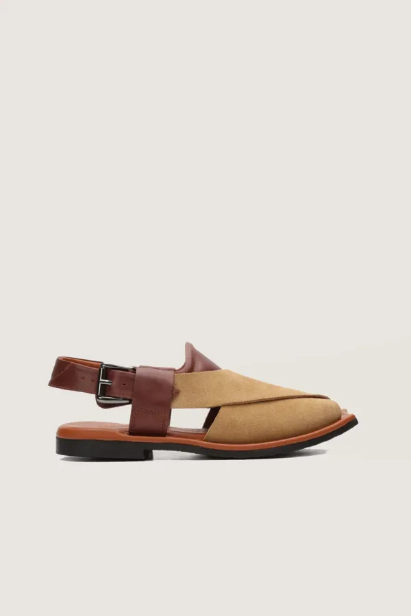 Montagu Peshawari Chappals – Camel and Brown – view 3
